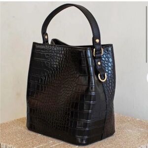 AOTA Black Vegan Leather Hobo Bag